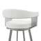 Armen Living Chelsea 25" Swivel Counter Stool with Silver Metal Finish and White Faux Leather LCCSBASLWH26 - alternate 8